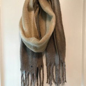 Large Brown and Cream Ombre Scarf